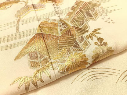 平和屋着物●金彩友禅　卓越技能者・名工・和田光正　訪問着　御所解花文　正絹　逸品　CABD8118vp