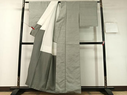 平和屋着物●紅花紬　米沢　霞文　正絹　逸品　CABD8120vp