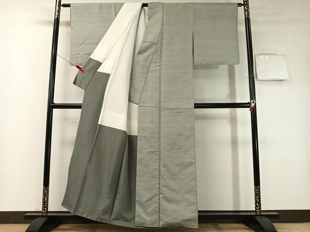 平和屋着物●紅花紬　米沢　霞文　正絹　逸品　CABD8120vp