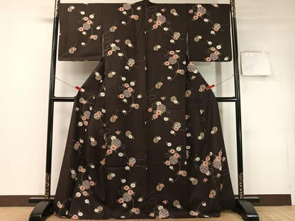 平和屋着物●小紋　花毬文　洗える着物　CABD8121vp