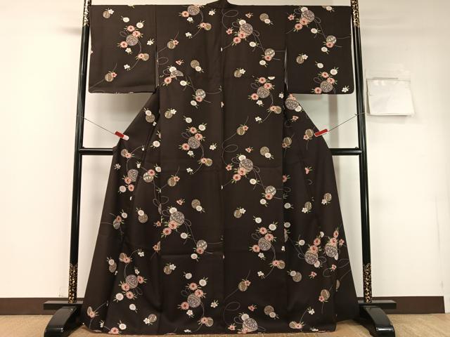 平和屋着物●小紋　花毬文　洗える着物　CABD8121vp