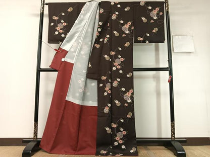 平和屋着物●小紋　花毬文　洗える着物　CABD8121vp