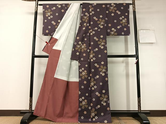 平和屋着物●小紋　舞桜　洗える着物　CABD8123vp