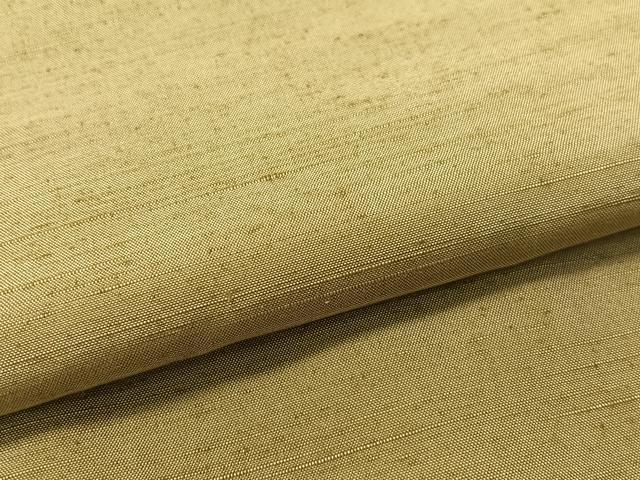 平和屋着物●上質な紬　色無地　利休色　正絹　逸品　CABD8125vp