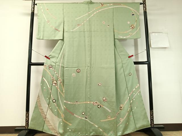 平和屋着物●訪問着　鬘帯花蝶丸文　金彩　正絹　逸品　CABD8129vp