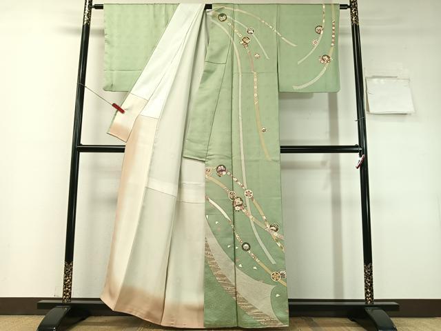 平和屋着物●訪問着　鬘帯花蝶丸文　金彩　正絹　逸品　CABD8129vp