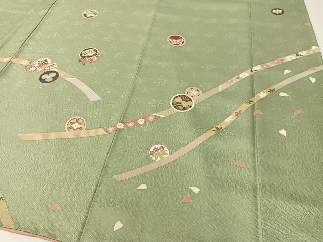 平和屋着物●訪問着　鬘帯花蝶丸文　金彩　正絹　逸品　CABD8129vp