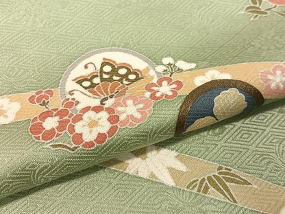 平和屋着物●訪問着　鬘帯花蝶丸文　金彩　正絹　逸品　CABD8129vp