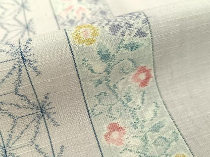 平和屋着物●小千谷紬　80亀甲　天女　正絹　逸品　CABD8134vp