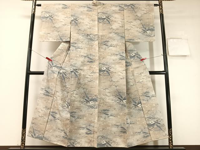 平和屋着物●小千谷紬　トビウオ　正絹　逸品　未使用　CABD8136vp