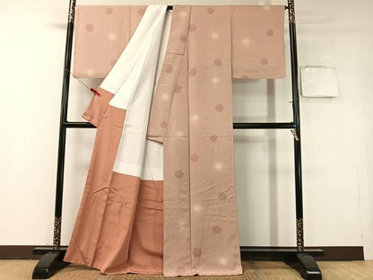 平和屋着物●江戸小紋　染士：服部光擴　彫士：住田双光　雪輪鹿の子小紋柄　螢暈し　さが美扱い　正絹　逸品　CABD8140vp