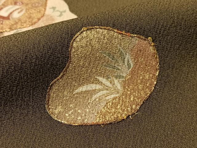 平和屋着物●訪問着　駒刺繍　貝合わせ花文　金彩　正絹　逸品　CABD8141vp