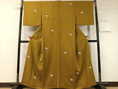 平和屋着物●上質な小紋　月兎　金彩　正絹　逸品　CABD8151vp