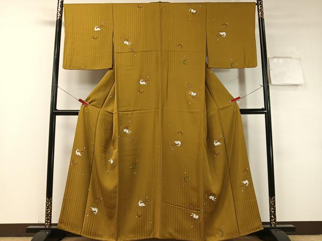 平和屋着物●上質な小紋　月兎　金彩　正絹　逸品　CABD8151vp