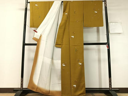 平和屋着物●上質な小紋　月兎　金彩　正絹　逸品　CABD8151vp