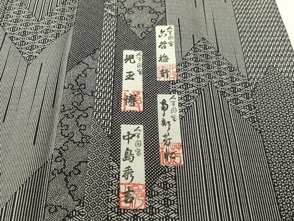 平和屋着物●六谷梅軒　児玉博　南部芳松　中島秀吉　江戸小紋　寄せ小紋柄　正絹　逸品　CABD8154vp