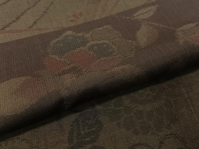 平和屋着物●上質な紬　百柄　横段文　ロング丈　正絹　逸品　CABD8155vp