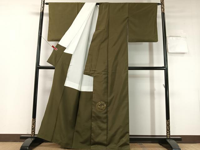 平和屋着物●色留訪問着　紬地　総刺繍　立波丸文　正絹　逸品　CABD8158vp