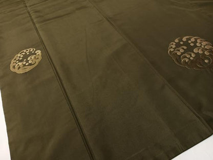 平和屋着物●色留訪問着　紬地　総刺繍　立波丸文　正絹　逸品　CABD8158vp