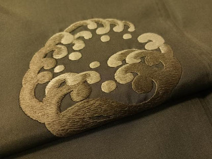 平和屋着物●色留訪問着　紬地　総刺繍　立波丸文　正絹　逸品　CABD8158vp
