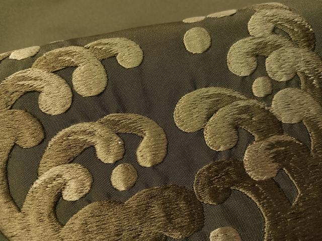 平和屋着物●色留訪問着　紬地　総刺繍　立波丸文　正絹　逸品　CABD8158vp