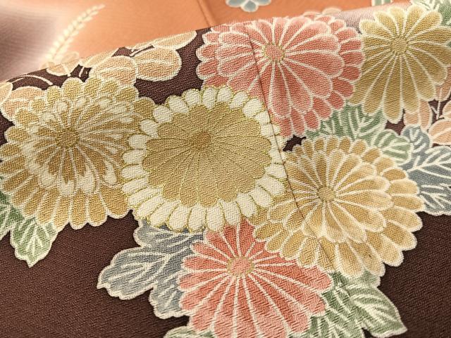 平和屋着物●訪問着　草花文　暈し染め　金彩　正絹　逸品　CABD8161vp