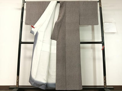 平和屋着物●江戸小紋　鮫小紋柄　黒地　正絹　逸品　CABD8165vp