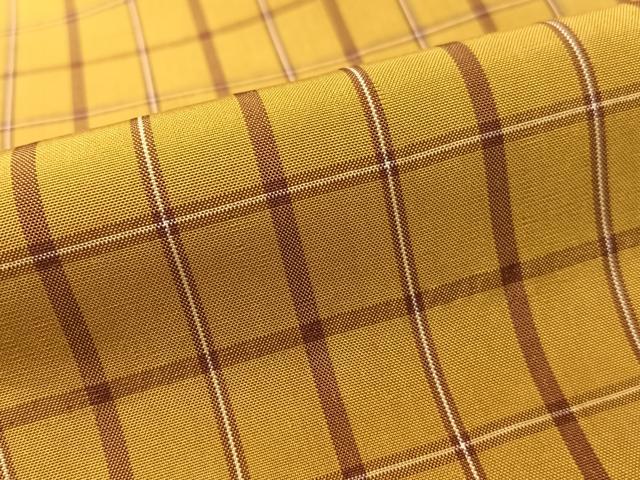 平和屋着物●本場黄八丈　平織　格子柄　正絹　逸品　CABD8168vp