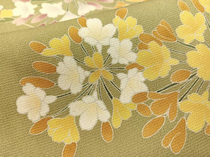 平和屋着物●訪問着　友禅　枝花文　暈し染め　正絹　逸品　CABD8169vp