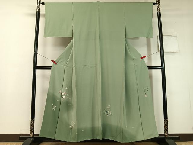 平和屋着物●本加賀友禅作家　梶山伸　色留袖　草花文　暈し染め　正絹　逸品　CABD8171vp