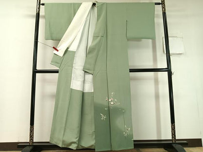 平和屋着物●本加賀友禅作家　梶山伸　色留袖　草花文　暈し染め　正絹　逸品　CABD8171vp