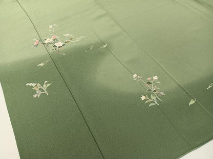 平和屋着物●本加賀友禅作家　梶山伸　色留袖　草花文　暈し染め　正絹　逸品　CABD8171vp