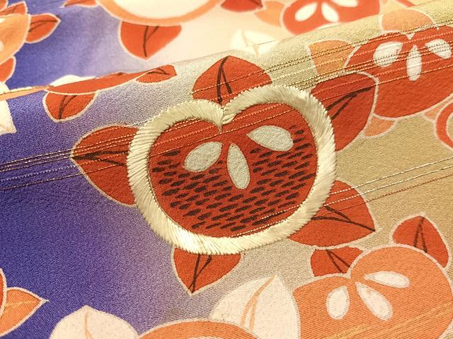 平和屋着物●訪問着　駒刺繍　雪輪松竹梅文　暈し染め　金銀彩　正絹　逸品　CABC8069gh 平和屋着物○アンティーク 大正ロマン 訪問着 駒刺繍 雪輪松竹梅花文 暈