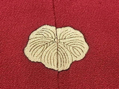 平和屋本店●アンティーク　大正ロマン　振袖　駒刺繍　立波扇面御所車花鳥文　金彩　正絹　逸品　CABD8181vp