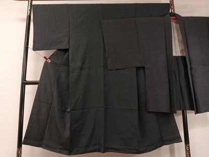 平和屋着物●男性　本塩沢　羽織セット　十字絣文様　正絹　逸品　CABD8184vp