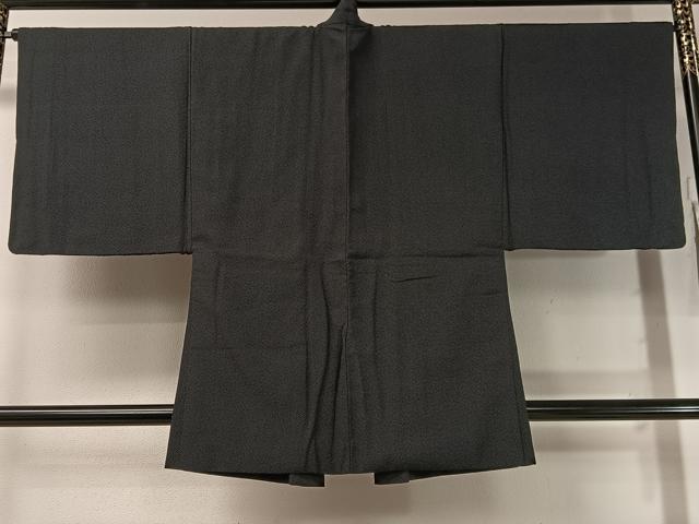 平和屋着物●男性　本塩沢　羽織セット　十字絣文様　正絹　逸品　CABD8184vp