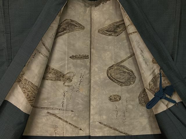 平和屋着物●男性　本場大島紬　アンサンブル　80亀甲　総詰め　正絹　逸品　CABD8185vp