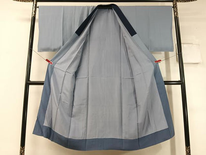 平和屋着物●男性　紬　アンサンブル　長襦袢セット　青褐色　正絹　逸品　未使用　CABD8188vp