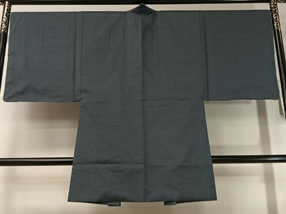 平和屋着物●男性　紬　アンサンブル　長襦袢セット　青褐色　正絹　逸品　未使用　CABD8188vp