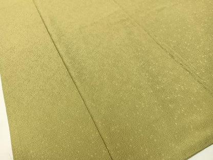 平和屋着物●上質な色無地　紋意匠　抹茶色　正絹　逸品　CABD8191vp