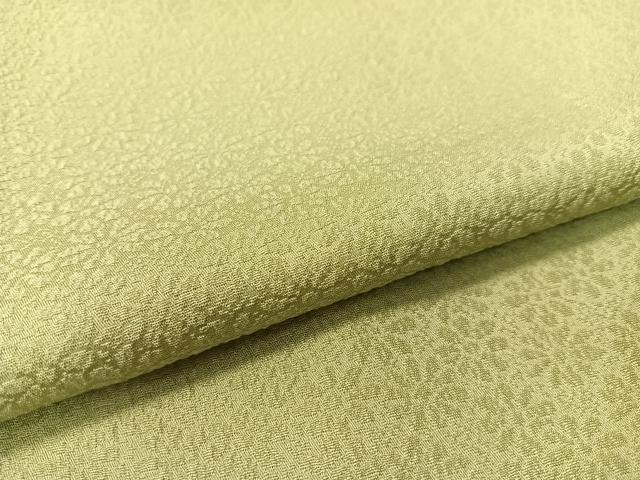 平和屋着物●上質な色無地　菊花地紋　若芽色　松坂屋扱い　正絹　逸品　CABD8192vp