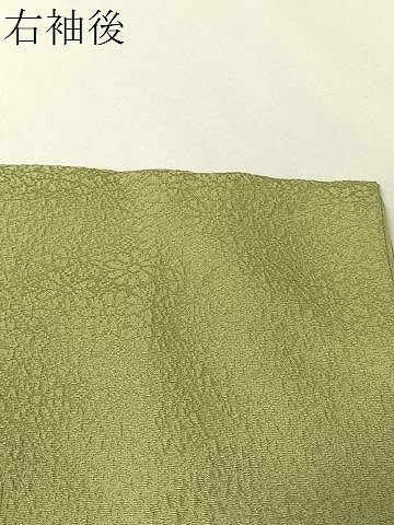 平和屋着物●上質な色無地　菊花地紋　若芽色　松坂屋扱い　正絹　逸品　CABD8192vp