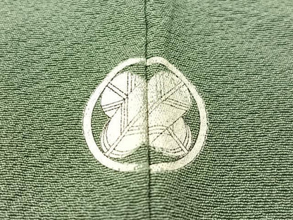 平和屋着物●上質な色無地　千草色　正絹　逸品　CABD8194vp