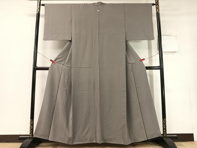 平和屋着物●本草木染作家　瑞寶　色無地　紫鼠色　正絹　逸品　CABD8195vp