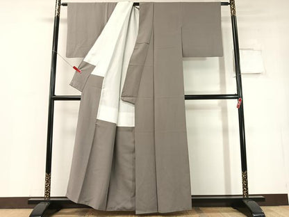 平和屋着物●本草木染作家　瑞寶　色無地　紫鼠色　正絹　逸品　CABD8195vp