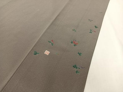 平和屋着物●本草木染作家　瑞寶　色無地　紫鼠色　正絹　逸品　CABD8195vp