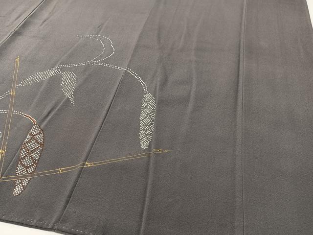 平和屋着物●中国三大刺繍　相良刺繍　訪問着　稲穂　金彩　正絹　逸品　CABD8196vp