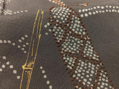平和屋着物●中国三大刺繍　相良刺繍　訪問着　稲穂　金彩　正絹　逸品　CABD8196vp