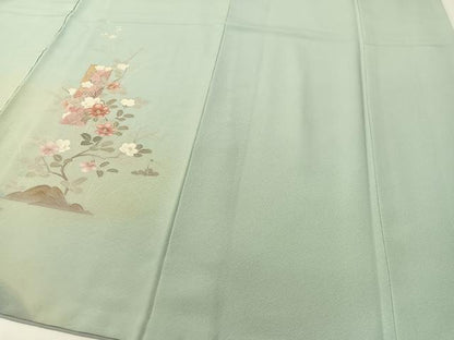 平和屋着物●訪問着　短冊花文　暈し染め　金銀彩　正絹　逸品　CABD8197vp