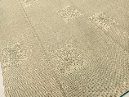 平和屋着物●本場大島紬　白大島　7マルキ　色紙風景文　正絹　逸品　CABD8200vp